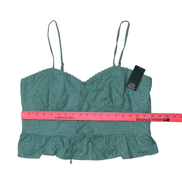 wild fable Women's Tank top Peplum Strappy Lace-Up spaghetti straps Size Large - Picture 5 of 10